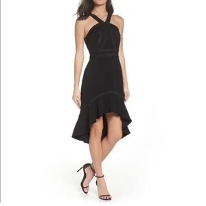Foxiedox Aviana High Low Halter Dress in Black Size Extra Small